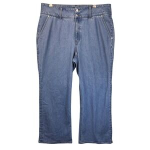 J. Crew Women's High Rise‎ Roomy Leg Jeans 33 Blue Denim Stacked Button NEW NWOT